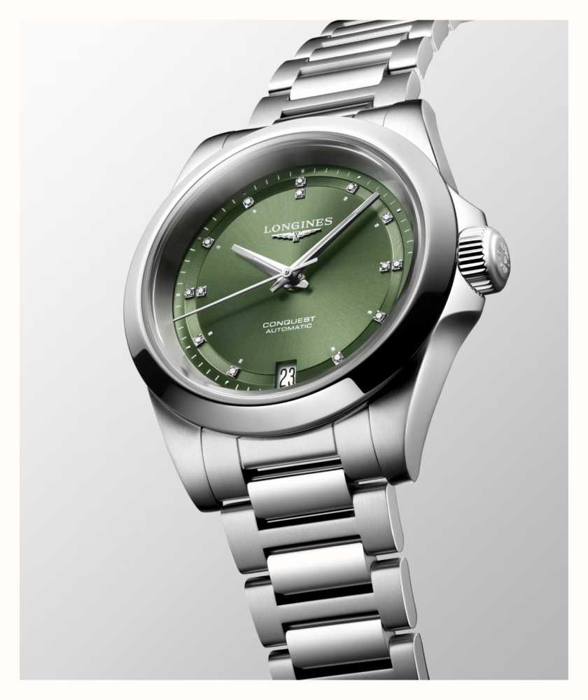 Longines Conquest Autom Tico Diamante Mm Mostrador Verde Sunray