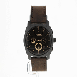 Fossil Máquina Masculina | Mostrador Cronógrafo Preto | Alça De