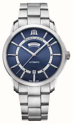 Maurice Lacroix Pontos mostrador dia-data azul / pulseira de aço inoxidável PT6358-SS002-431-1