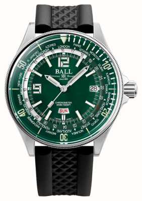 Ball Watch Company Engineer master ii diver worldtime (42mm) mostrador verde pulseira de borracha preta DG2232A-PC-GR
