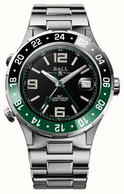 Ball Watch Company Roadmaster piloto gmt edição limitada verde/preto moldura preta DG3038A-S3C-BK