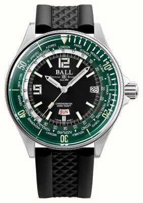 Ball Watch Company Engineer master ii diver worldtime (42mm) mostrador verde pulseira de borracha preta DG2232A-PC-GRBK