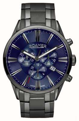 Roamer Crono superior | mostrador azul | pulseira de aço inoxidável de bronze 508837 44 45 50