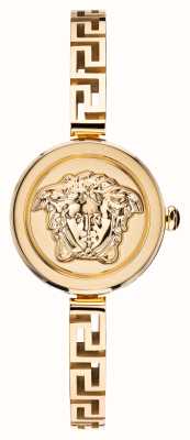 Versace Segredo da Medusa | mostrador de ouro | pulseira de aço pvd de ouro VEZ500121