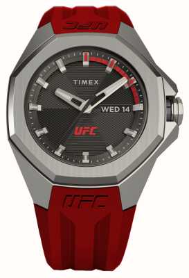 Timex x UFC Pro mostrador preto / pulseira de silicone vermelha TW2V57500