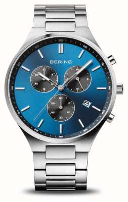 Bering Crono Titan | mostrador azul | pulseira de titânio 11743-707