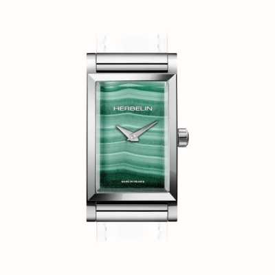 Herbelin Caixa do relógio Antarès - mostrador malaquita verde / aço inoxidável - somente caixa H17444APS06
