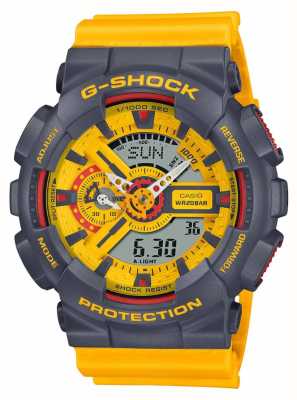 Casio G-shock | Série de cores esportivas dos anos 90 | pulseira de resina amarela GA-110Y-9AER