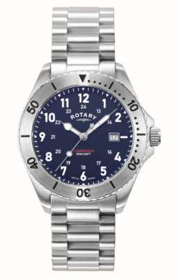Rotary Comando masculino | mostrador azul | pulseira de aço inoxidável GB05475/52
