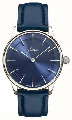 Sinn 1739 ag b estojo prateado pulseira de couro azul 1739.021-BLUE-COWHIDE-SEAM-BLUE