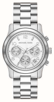 Michael Kors Passarela feminina | mostrador crono prateado | pulseira de aço inoxidável MK7325
