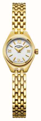 Rotary Balmoral | mostrador branco | pulseira de aço inoxidável de ouro LB05128/70