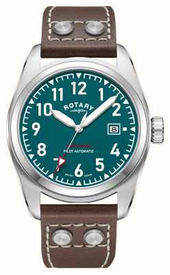 Rotary Comando | mostrador verde | pulseira de couro marrom GS05470/73