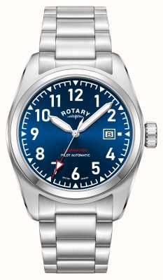 Rotary Comando | mostrador azul | pulseira de aço inoxidável GB05470/52