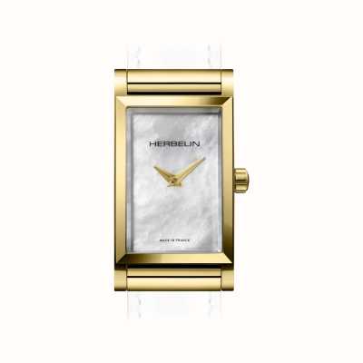 Herbelin Caixa do relógio Antarès - mostrador madrepérola / aço pvd dourado - somente caixa H17444P09
