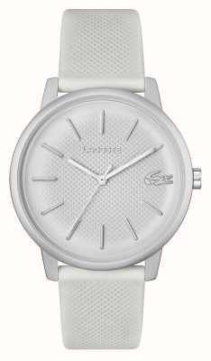 Lacoste Masculino 12.12 | mostrador branco | pulseira de silicone branca 2011240