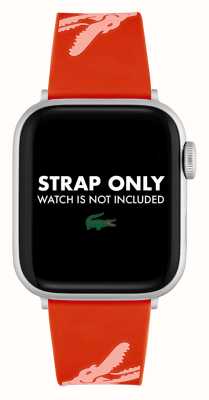 Lacoste Pulseira Apple Watch (38/40mm) silicone laranja com estampa de crocodilo 2050020