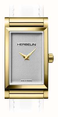 Herbelin Antares | caso de pvd ouro | mostrador prateado texturizado | apenas caso H17444P02