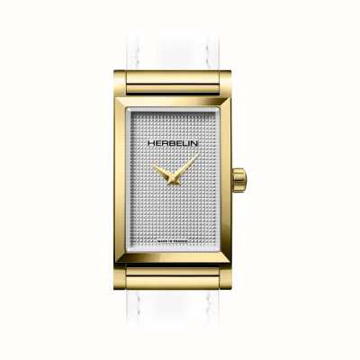 Herbelin Caixa do relógio Antarès - mostrador prateado texturizado / aço pvd dourado - somente caixa H17444P02