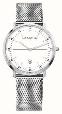 Herbelin Cidade | mostrador branco | pulseira de malha de aço 19515AP12B