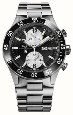 Ball Watch Company Cronógrafo de resgate Roadmaster | 41mm | edição limitada| mostrador preto | pulseira de aço inoxidável DC3030C-S-BKWH