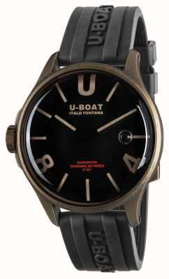 U-Boat Mostrador curvo preto Darkmoon bronze pvd (44 mm) / pulseira de borracha vulcanizada preta 9548