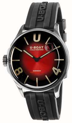 U-Boat Mostrador soleil vermelho cardinal Darkmoon ss (40 mm) / pulseira de borracha vulcanizada preta 9500