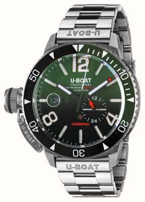 U-Boat Sommerso ghiera ceramica (46 mm) mostrador gradiente verde / pulseira em aço inoxidável 9520/MT