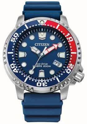 Citizen Mergulhador profissional masculino | condução ecológica | mostrador azul | pulseira de poliuretano azul BN0168-06L