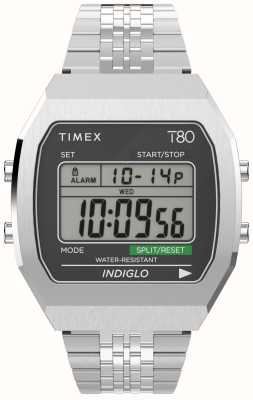 Timex Pulseira de aço inoxidável com display digital T80 ex-display TW2V74200 EX-DISPLAY