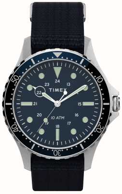 Timex Navi xl masculino (41 mm) mostrador preto / pulseira de tecido preto TW2T75400