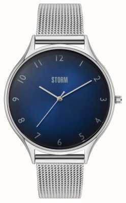 STORM Covar mostrador azul azul / pulseira de malha de aço 47520/B