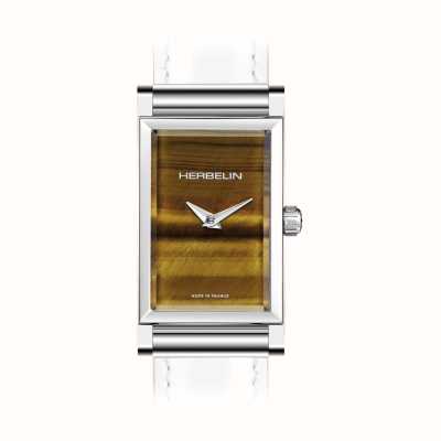 Herbelin Caixa de relógio Antarès - mostrador olho de tigre / aço inoxidável - somente caixa H17444APS07