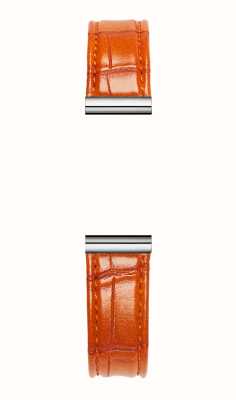 Herbelin Pulseira de relógio intercambiável Antarès - couro laranja com textura de crocodilo / aço inoxidável - somente pulseira BRAC17048A118