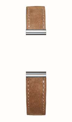 Herbelin Pulseira de relógio intercambiável Antarès - couro camurça marrom / aço inoxidável - somente pulseira BRAC17048A117