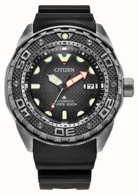 Citizen Super titânio automático promaster mergulhador (46mm) mostrador preto / pulseira de poliuretano preto NB6004-08E