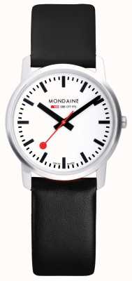 Mondaine Relógio masculino simplesmente elegante em couro preto com caixa de 41 mm A638.30350.11SBO
