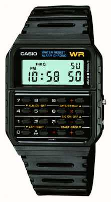 Casio Calculadora vintage (34,4 mm) mostrador digital / pulseira de resina preta CA-53W-1ER