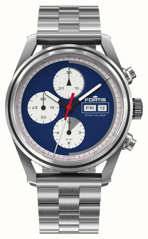 FORTIS Stratoliner s 41 autom tica azul jap o 41mm pulseira de bloco de a o inoxid vel F2340010