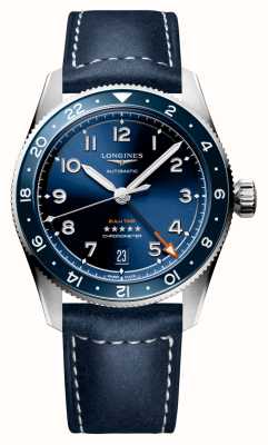 LONGINES Spirit zulu time (39mm) mostrador azul / pulseira de couro azul L38024932