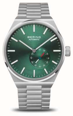 Bering Mostrador verde automático masculino (41 mm) / pulseira de aço inoxidável 19441-708