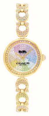 Coach Mostrador de cristal arco-íris Gracie (23 mm) / pulseira de aço inoxidável dourado 14504220