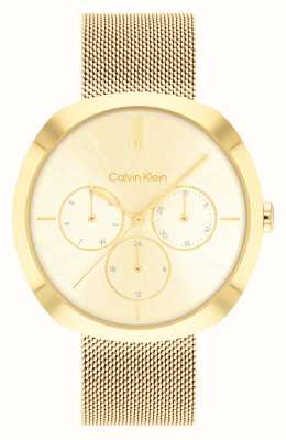 Calvin Klein Forma (38,5 mm) mostrador de ouro / pulseira de malha de aço dourado 25200339
