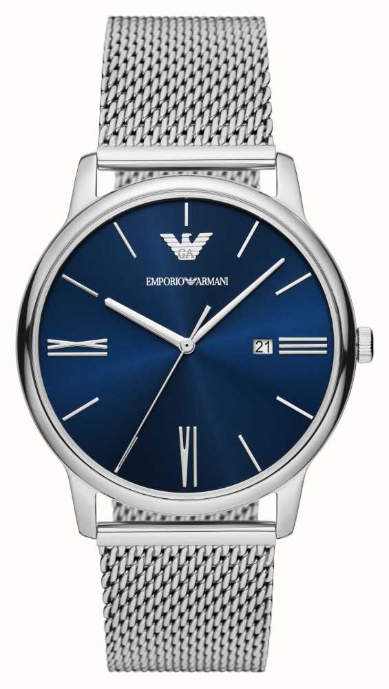 Emporio armani watch clearance mens silver