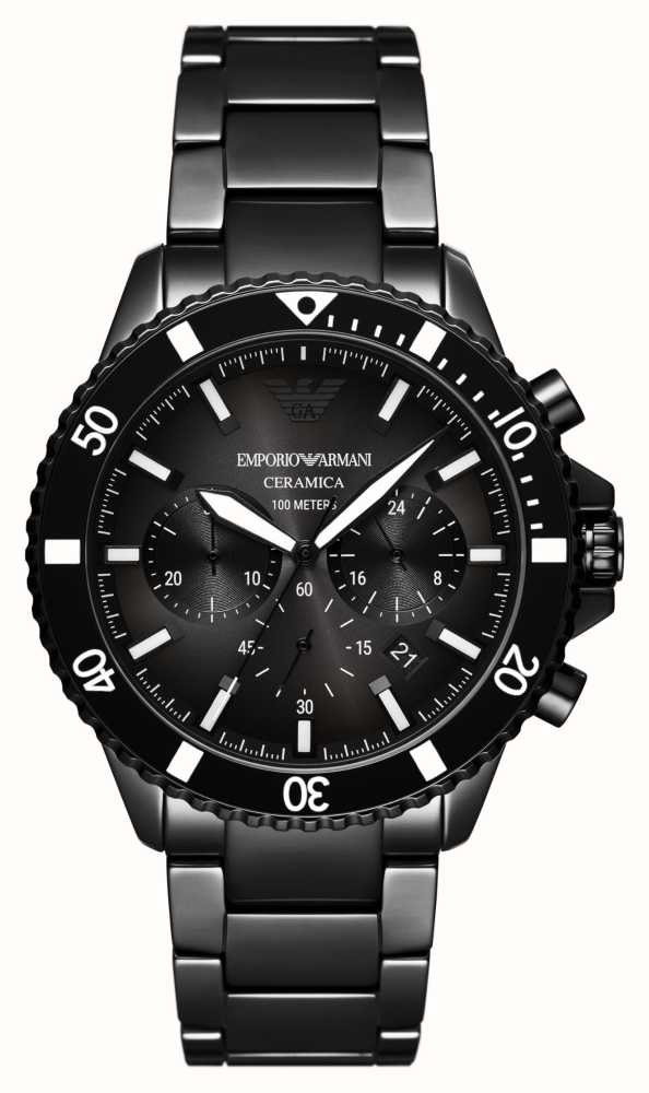 Emporio armani chronograph watch black new arrivals