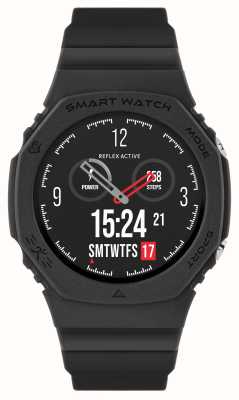 Reflex Active Smartwatch multifuncional esportivo Série 26 (42 mm) com mostrador digital / silicone preto RA26-2180