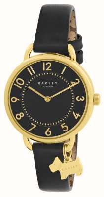 Radley Southwark Park (32 mm) mostrador preto / pulseira de couro preta RY21660