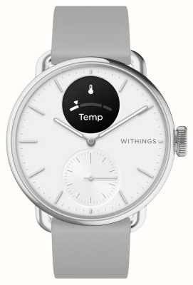 Withings Scanwatch 2 - smartwatch híbrido com mostrador híbrido branco ecg (38 mm) / silicone cinza HWA10-MODEL 2-ALL-INT