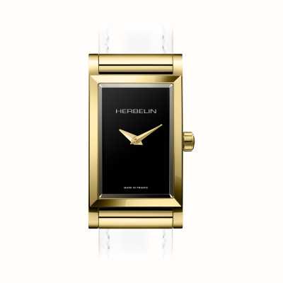 Herbelin Caixa do relógio Antarès - mostrador preto / aço pvd dourado - somente caixa H17444P04