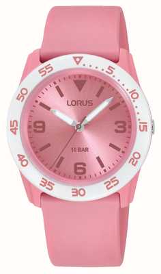 Lorus Mostrador infantil quartzo 100 m (36,5 mm) rosa sunray / pulseira rosa pu RRX89HX9